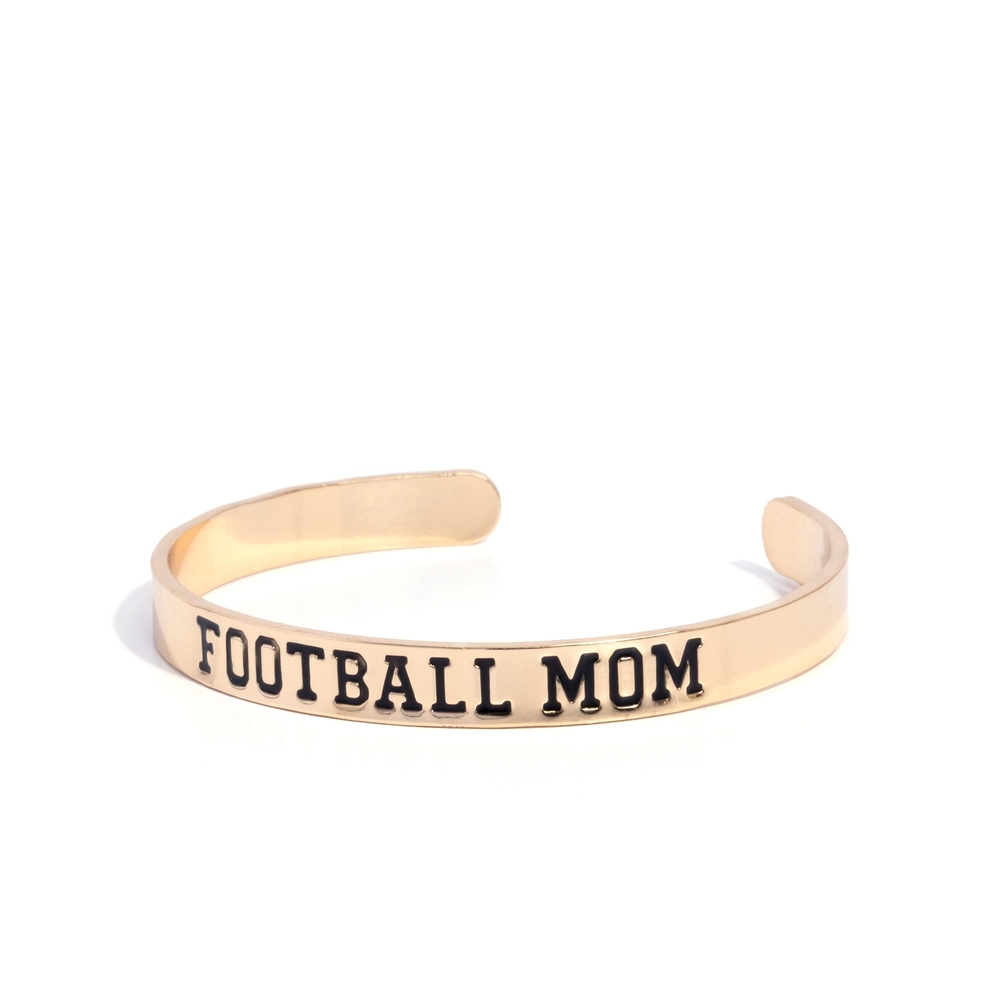 Football Mom Paparazzi Gold 'Football Mom' Cuff Bracelet Fashion Jewelry